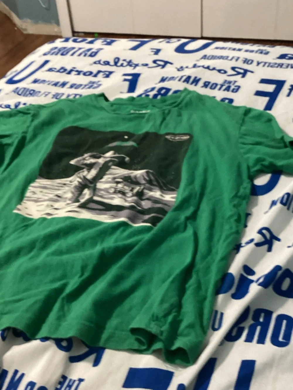 Old Navy Bright Green Tee with White Logo